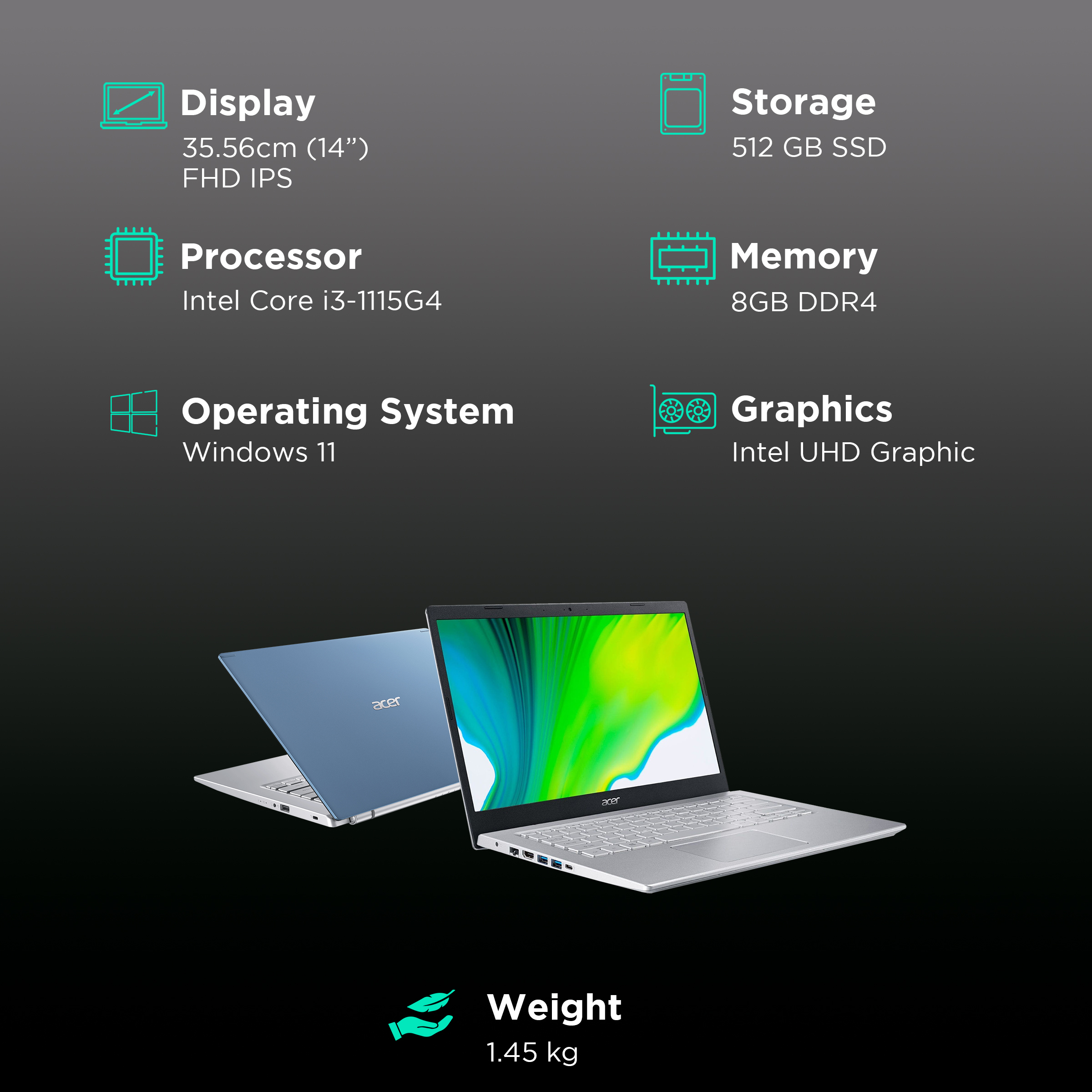 acer aspire 5 core i3 11th gen 14 inch